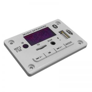 Reproductor MP3 USB-SD, FM Bluetooth 5.0, Pantalla Led 12Vcd, Color Blanco