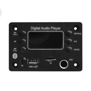 Reproductor MP3 Bluetooth, USB-SD, FM, Entrada Microfono Karaoke, Pantalla Led 12Vcd Negro