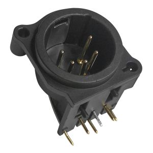 Conector Audio XLR Macho 5 Pines Posicion Horizontal para Circuito Impreso PCB
