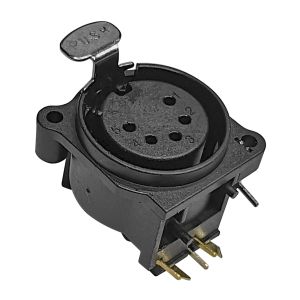 Conector Audio XLR Hembra 5 Pines Posicion Horizontal para Circuito Impreso PCB