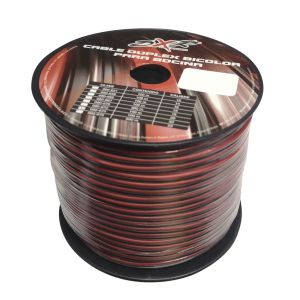 080-673 Cable Duplex Bicolor Con Aislante Transparente para Bocina Calibre 22 Rollo 100m AluCo RAD