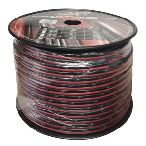 080-651 Cable Duplex Bicolor Con Aislante Transparente para Bocina Calibre 12 Rollo 100m AluCo RAD