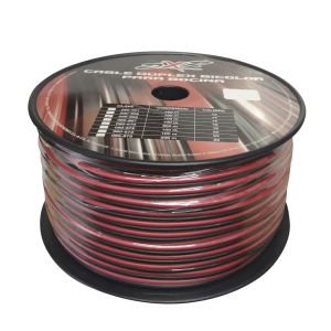 080-662 Cable Duplex Bicolor Con Aislante Transparente para Bocina Calibre 16 Rollo 100m AluCo RAD