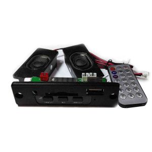 Reproductor Mini Mp3/Wav Usb-Sd Amplificador 3W X 2Ch, Par De Bocinas-Control Remoto 3.7V-5V 1.5A