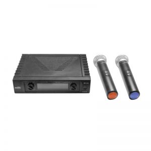 MC-328 Sistema de 2 Microfonos Inalambricos UHF Receptor Pantalla digital, Volumen Independiente